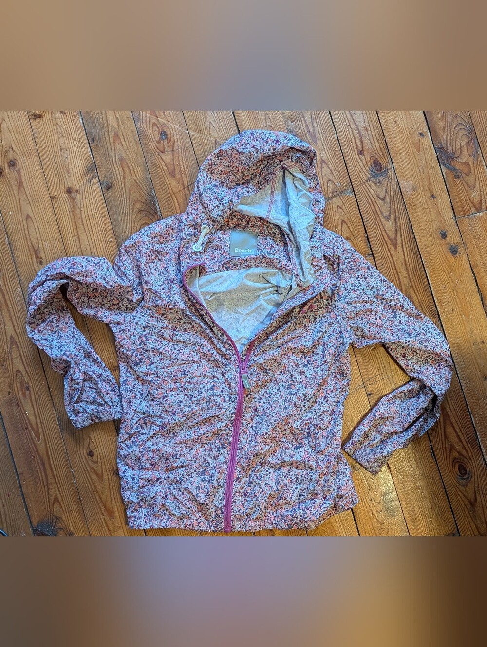 Bench Packable Pink Floral Rajn Jacket